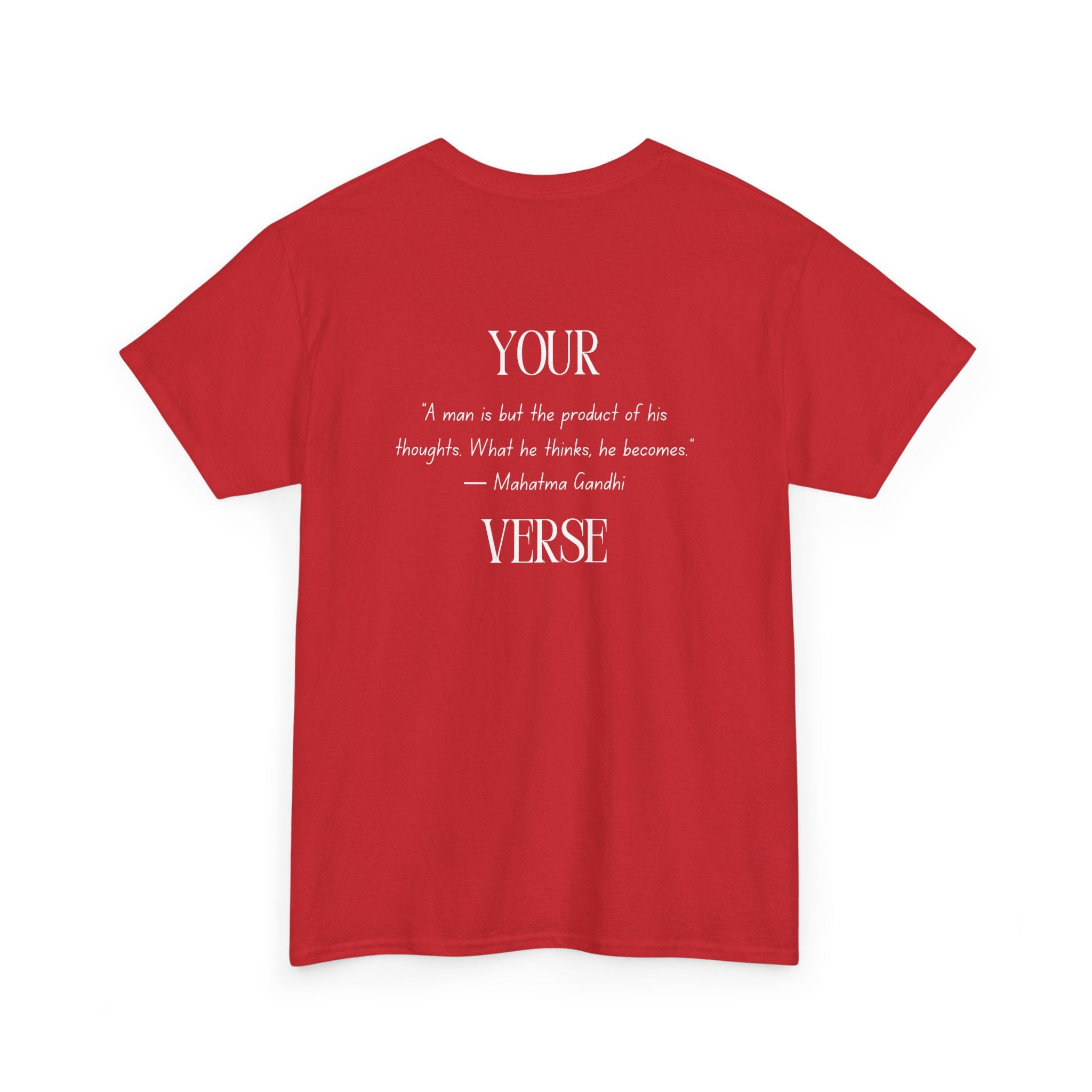 Unisex Heavy Cotton Tee — “A man is but the product of his thoughts. What he thinks, he becomes.”