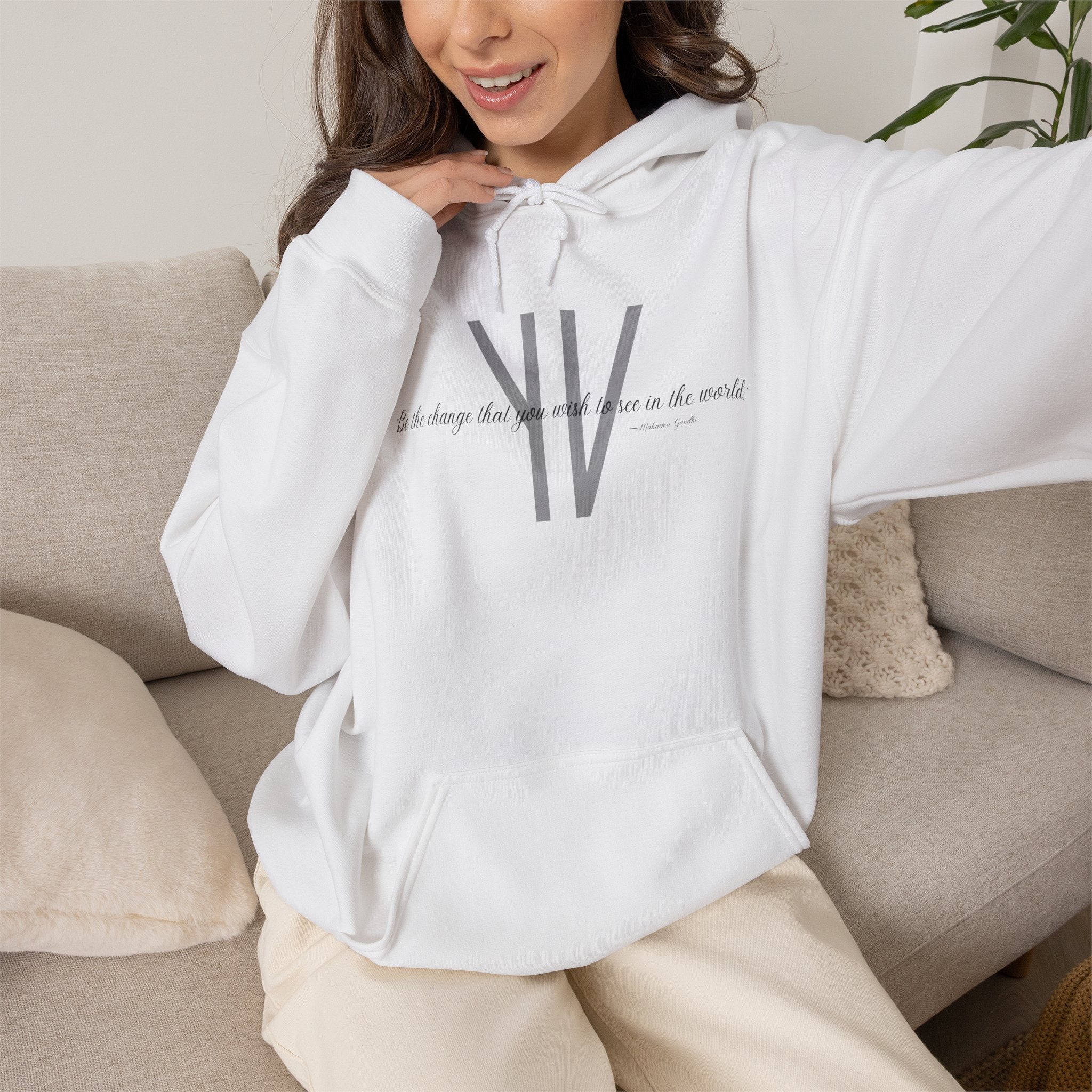 Unisex Heavy Hoodie — “Be the change that you wish to see in the world.”