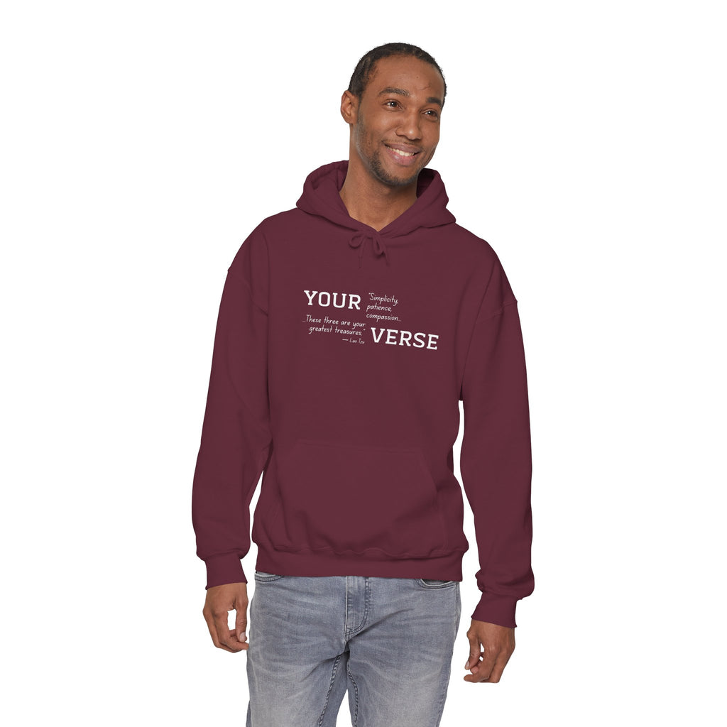 Unisex Heavy Hoodie — “Simplicity, patience, compassion. These three are your greatest treasures."