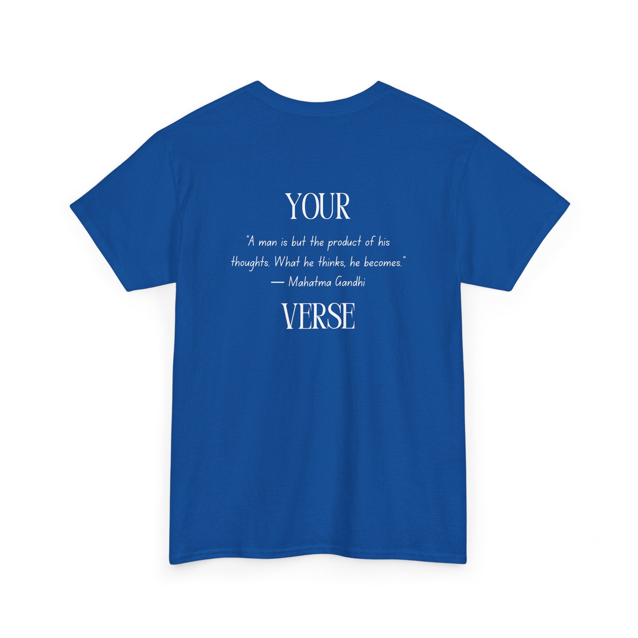 Unisex Heavy Cotton Tee — “A man is but the product of his thoughts. What he thinks, he becomes.”