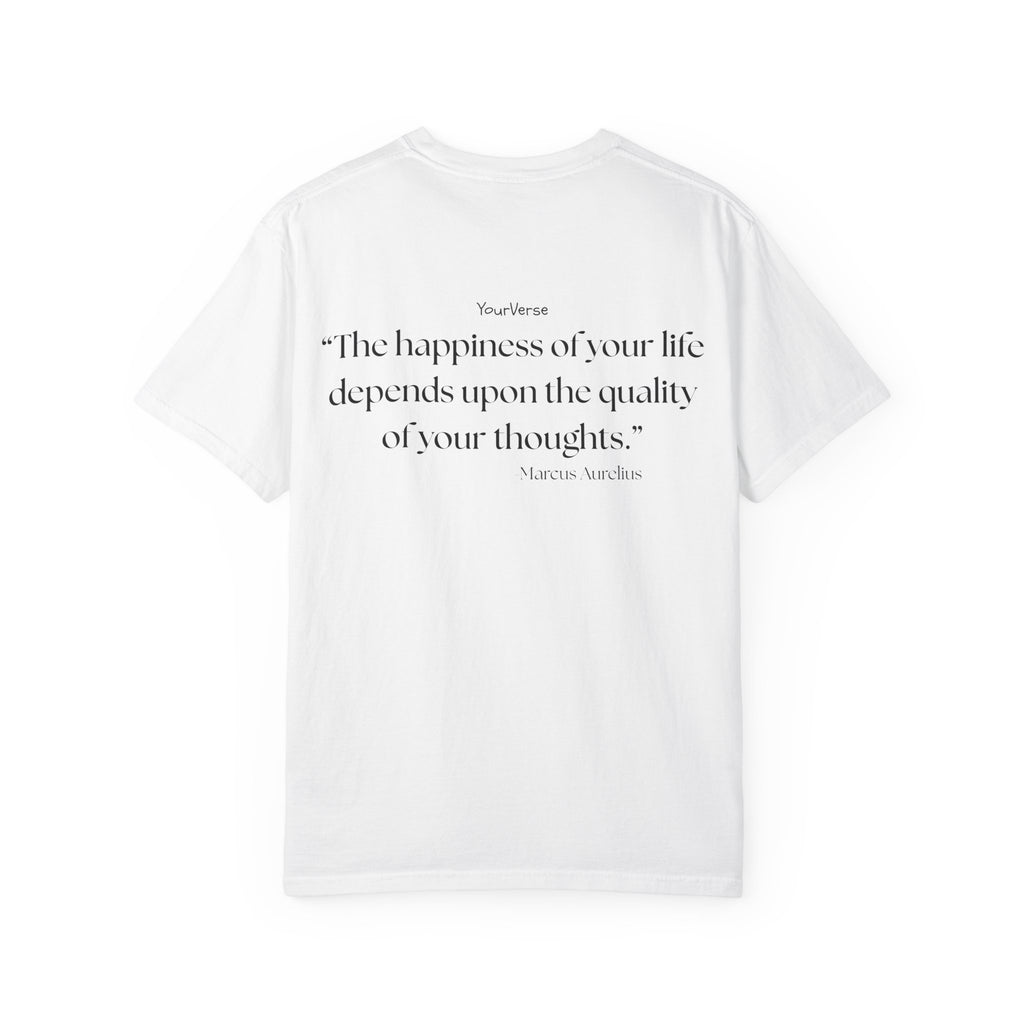 Unisex Heavy Cotton Tee — "The happiness of your life depends upon the quality of your thoughts."