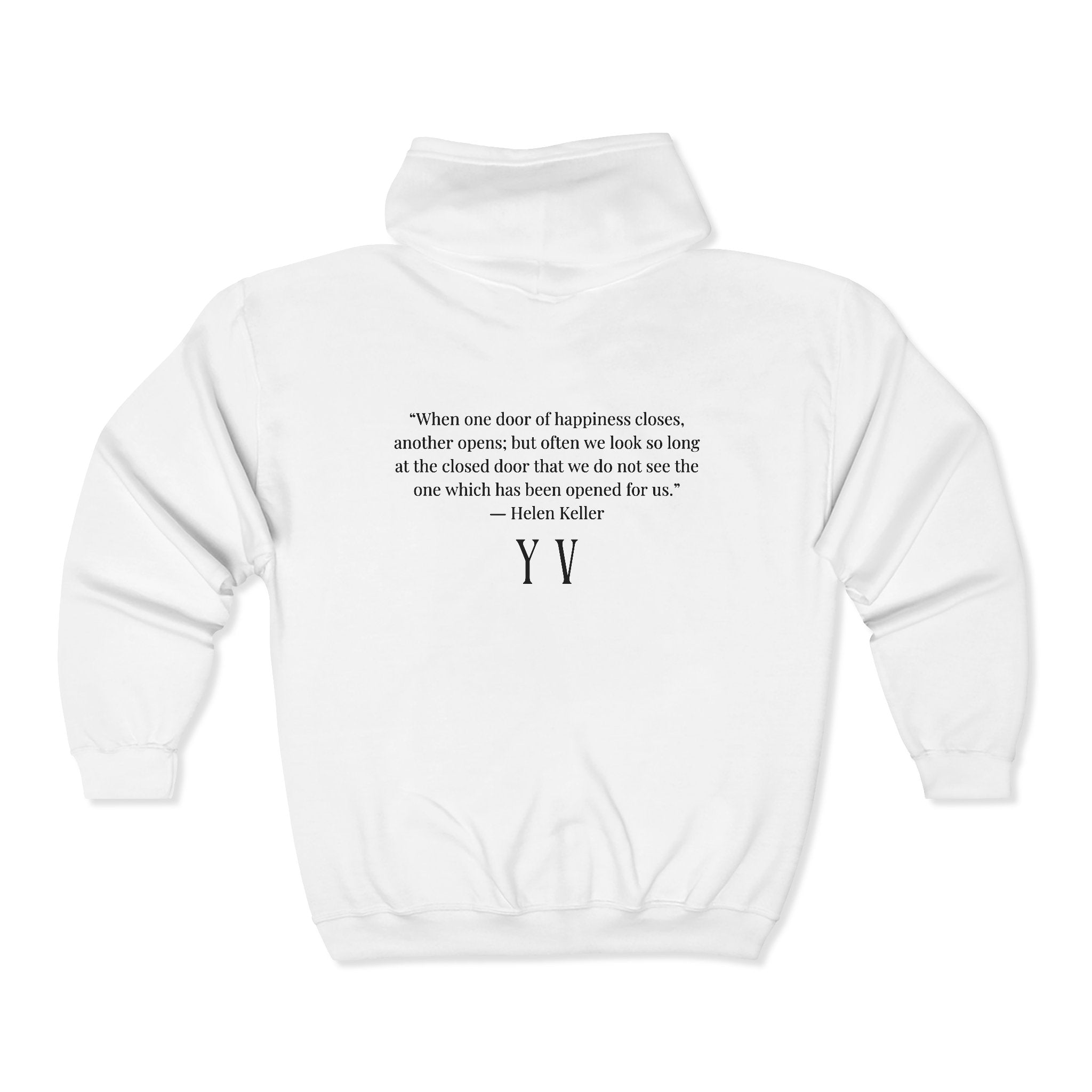 Unisex Heavy Blend™ Full Zip Hooded Sweatshirt -“When one door of happiness closes, another opens; but often we look so long at the closed door that we do not see the one which has been opened for us...